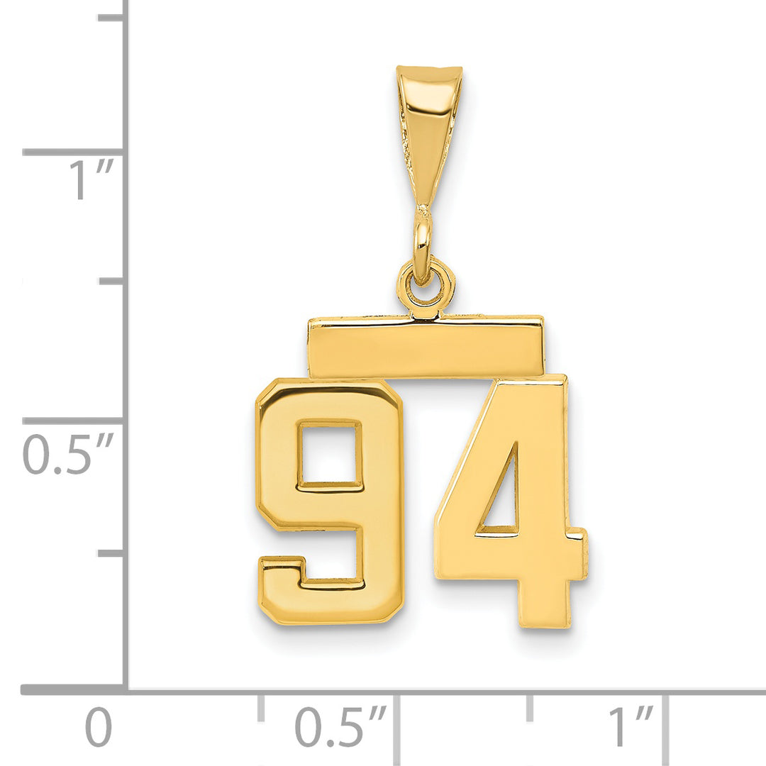 14k yellow gold small polished number 94 charm