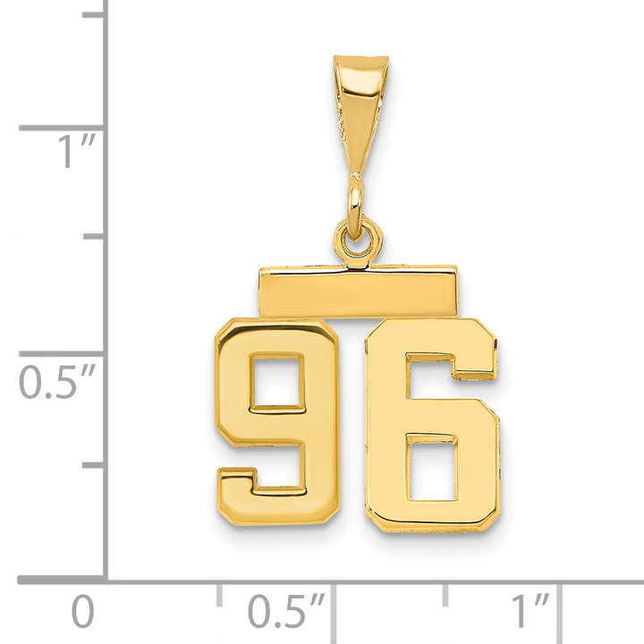 14k yellow gold small polished number 96 charm