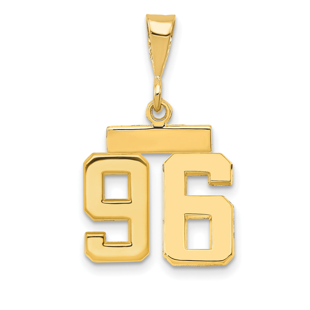 14k yellow gold small polished number 96 charm