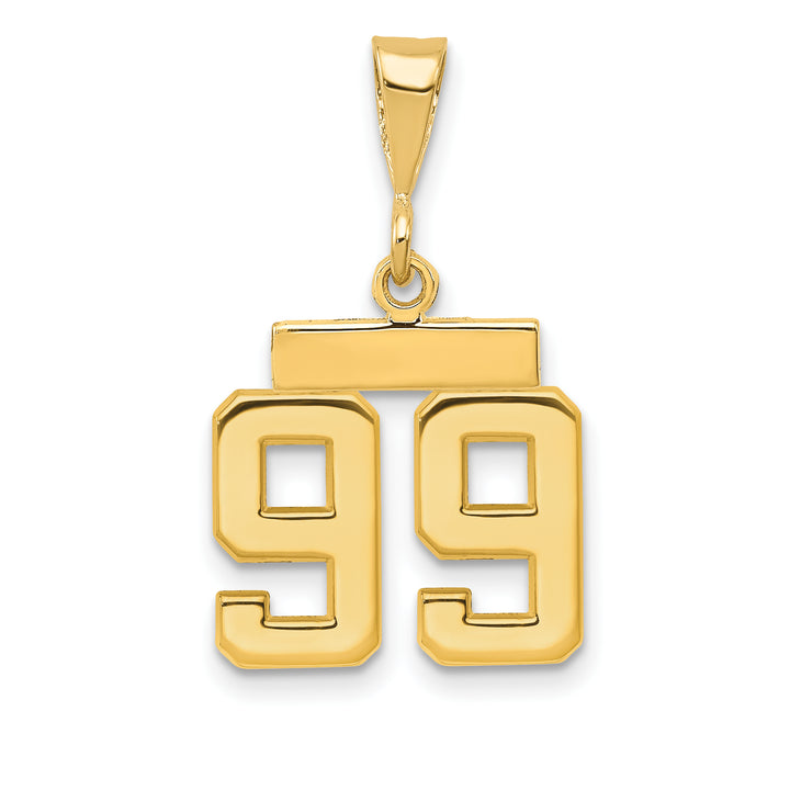 14k yellow gold small polished number 99 charm