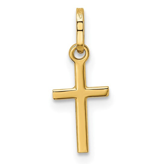 14k Yellow Gold Cross Charm Pendant