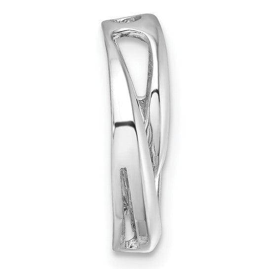14k White Gold Diamond Circles Omega Pendant Mount