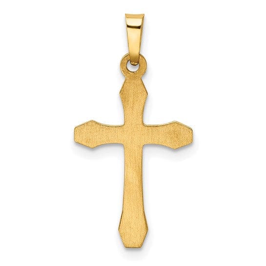 14k Two-tone Gold Hollow Cross Pendant