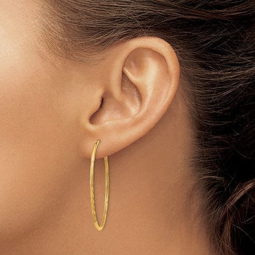 14k Yellow Gold Satin D.C Endless Hoops 1.5mm x 39mm