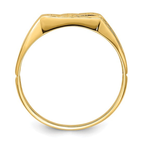 14k Yellow Gold Men's .01ct. Diamond Dad Ring