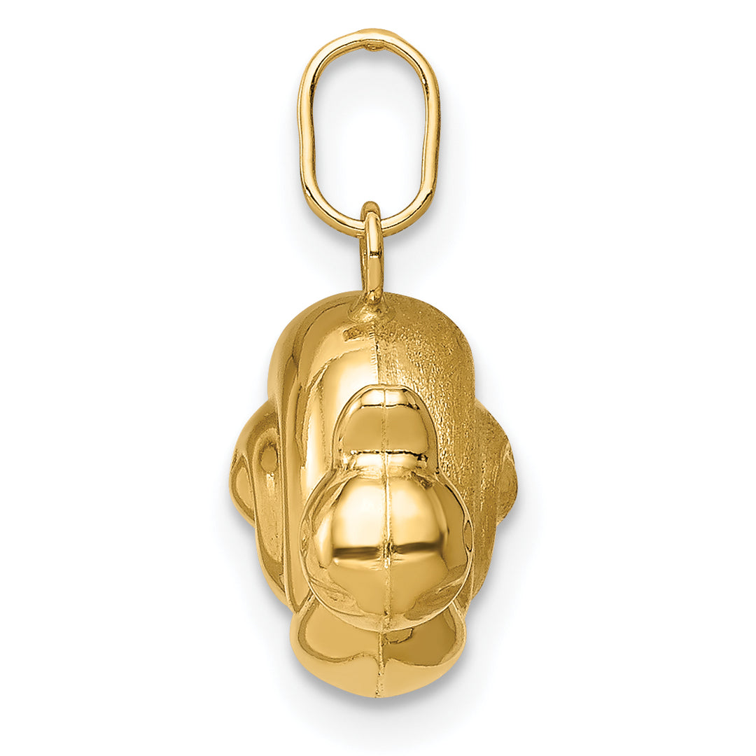 14k Yellow Gold Hollow Satin Polished Finish Snail Charm Pendant
