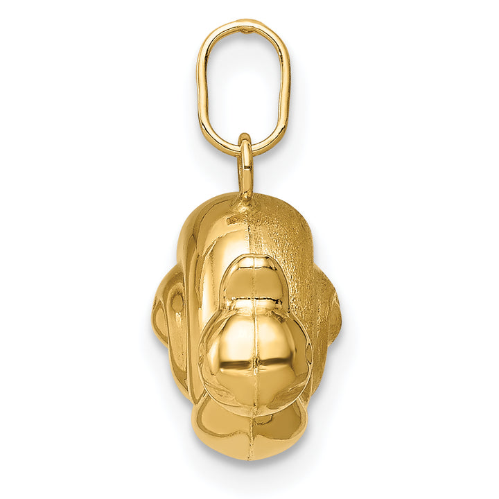 14k Yellow Gold Hollow Satin Polished Finish Snail Charm Pendant