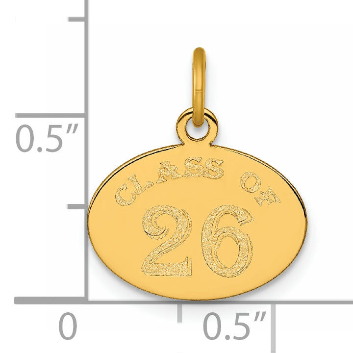 14k Yellow Gold Oval CLASS OF 2026 Charm