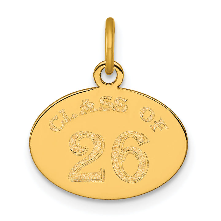 14k Yellow Gold Oval CLASS OF 2026 Charm