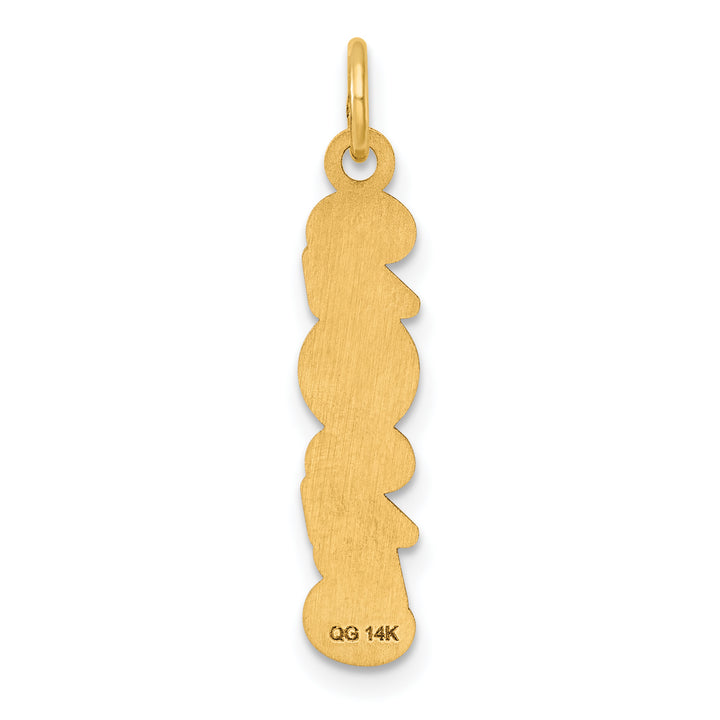 14K Yellow Gold Vertical 2025 Charm Pendant