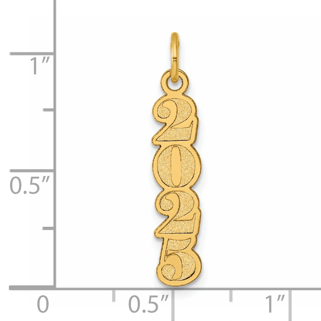 14K Yellow Gold Vertical 2025 Charm Pendant