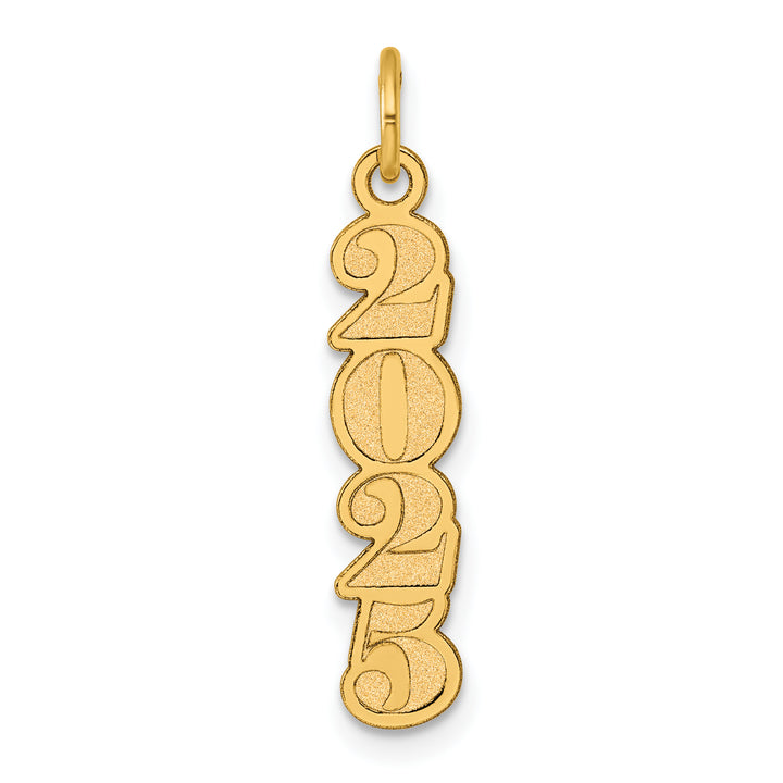 14K Yellow Gold Vertical 2025 Charm Pendant