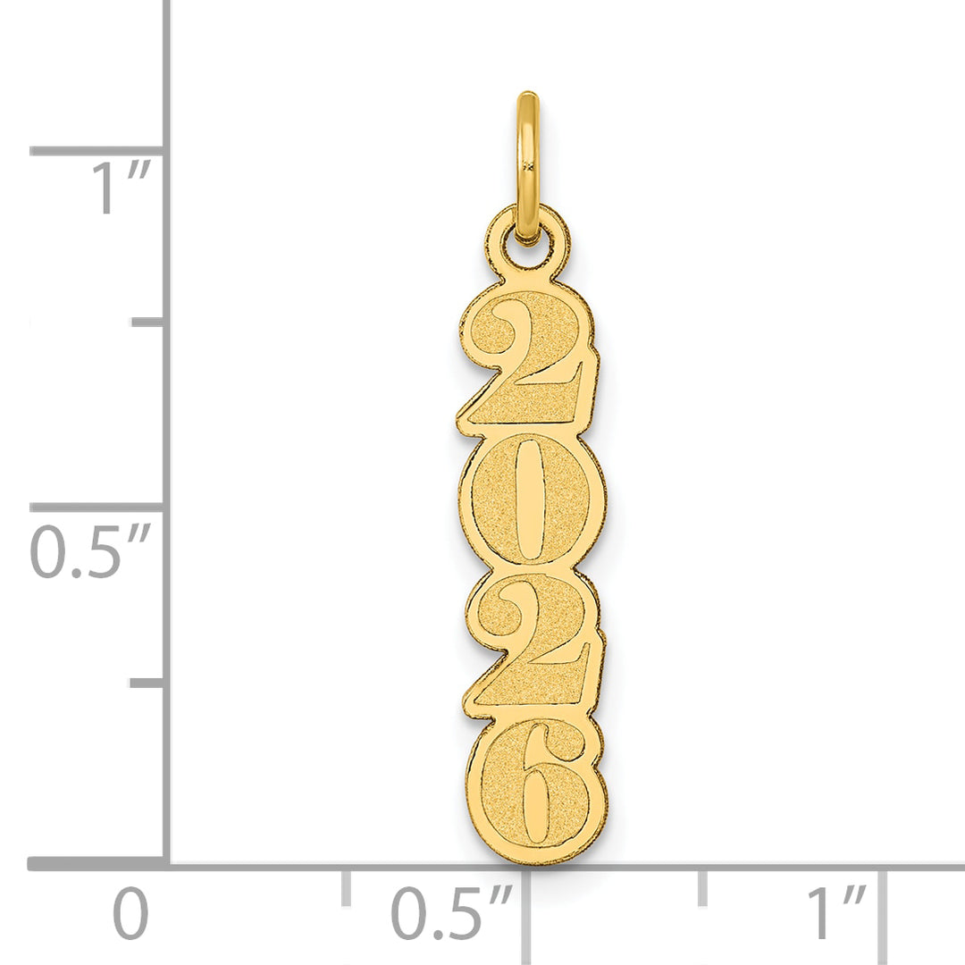 14k Yellow Gold Polished Satin Finish Vertical 2026 Charm