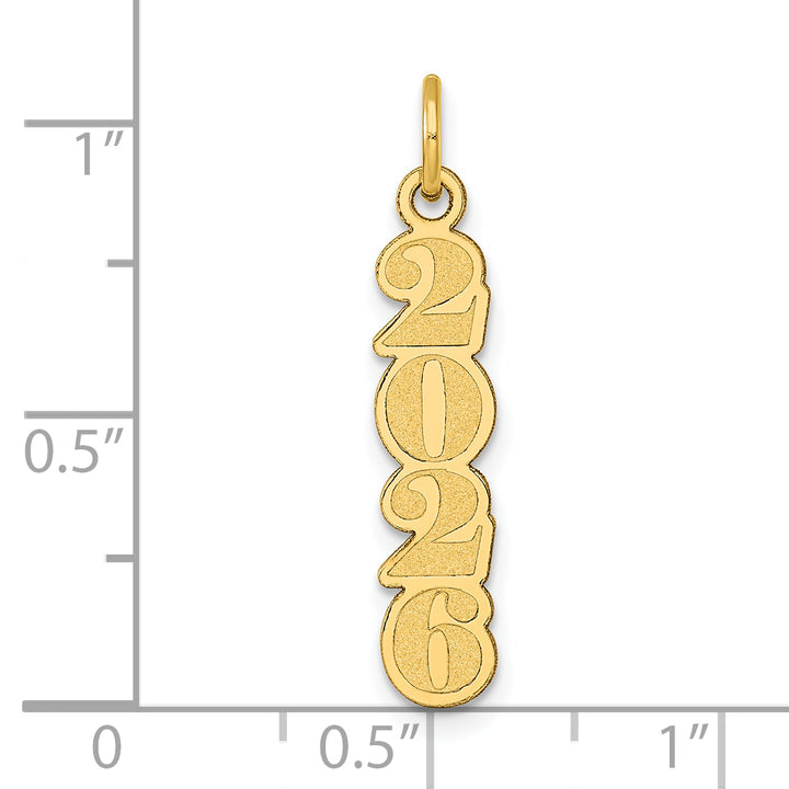 14k Yellow Gold Polished Satin Finish Vertical 2026 Charm