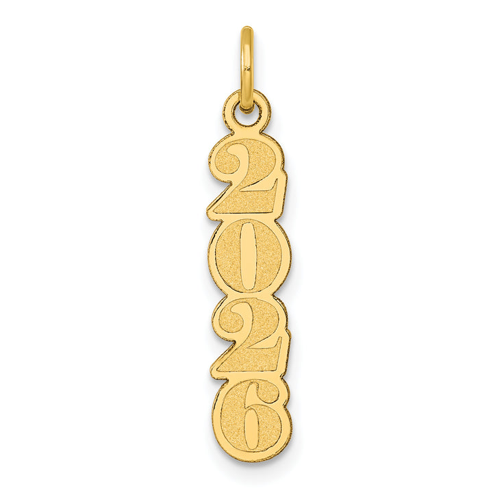 14k Yellow Gold Polished Satin Finish Vertical 2026 Charm