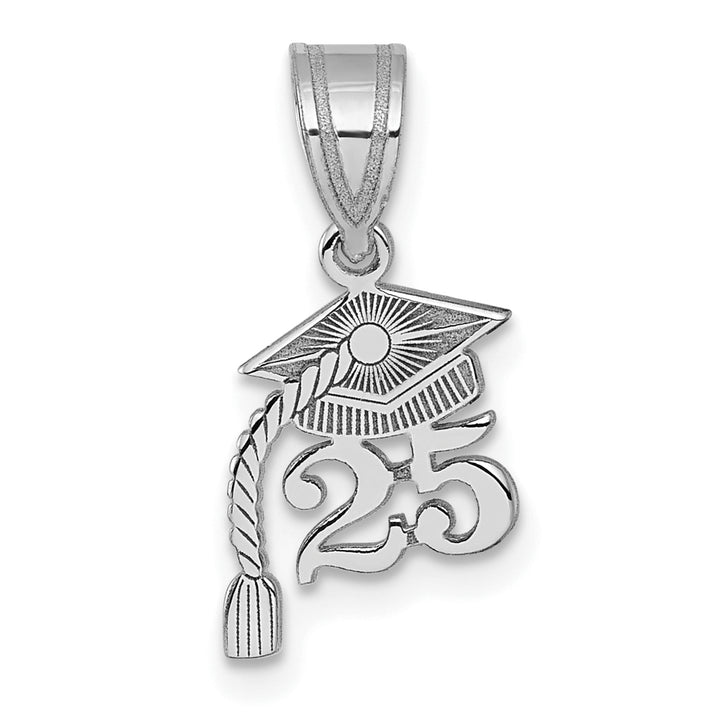 14K White Gold Graduation Cap 25 Tassel Charm