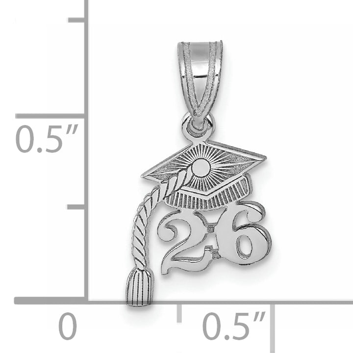 14K White Gold Graduation Cap 26 Tassel Charm