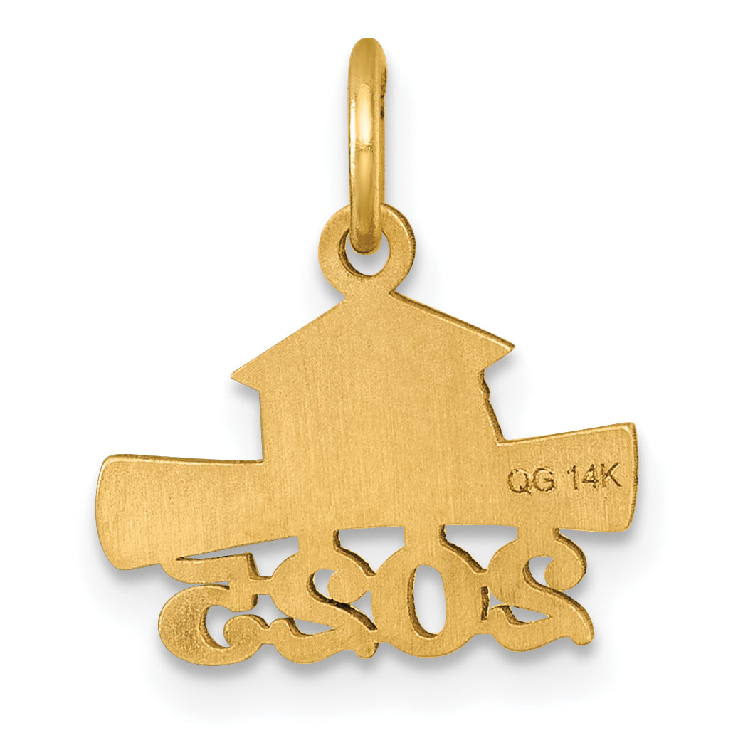 14K Yellow Gold 2025 Graduation Cap Diploma Charm