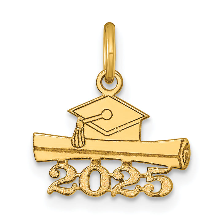 14K Yellow Gold 2025 Graduation Cap Diploma Charm