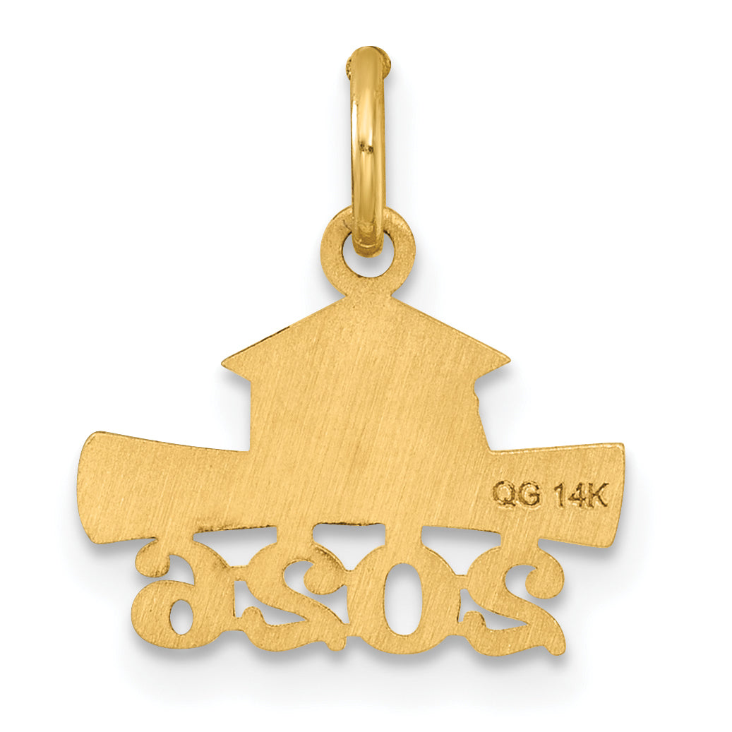 14k Yellow Gold 2026 Graduation Cap Diploma Charm