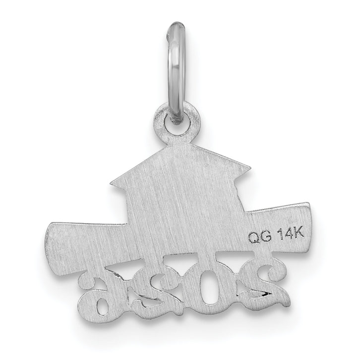 14K White Gold 2026 Graduation Cap Diploma Charm