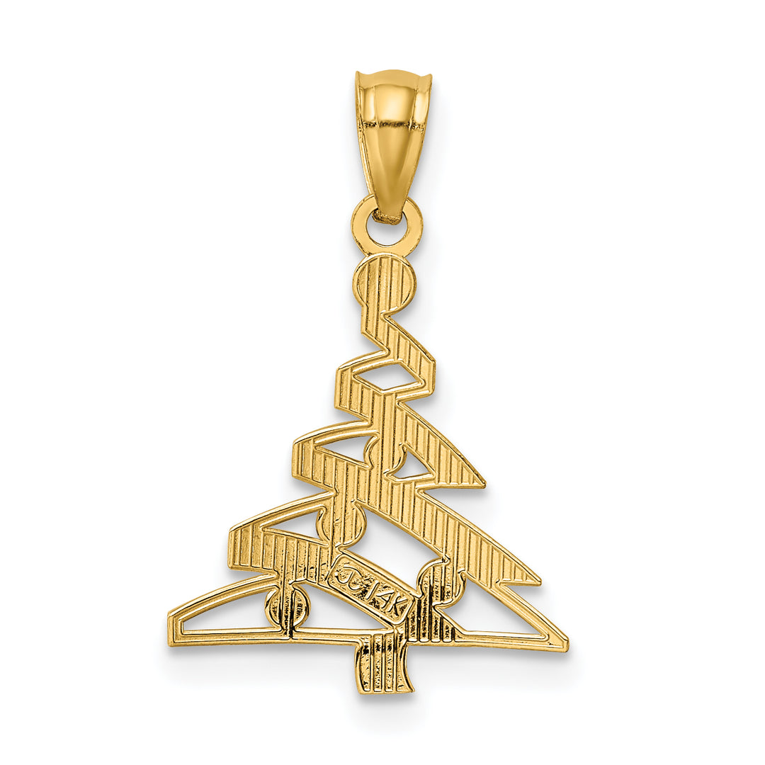 14k Yellow, White Gold Christmas Tree Pendant