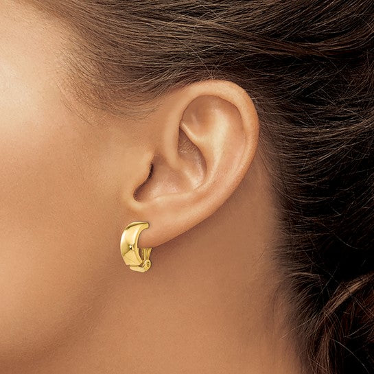 14k Yellow Gold Non-Pierced Polished Earrings