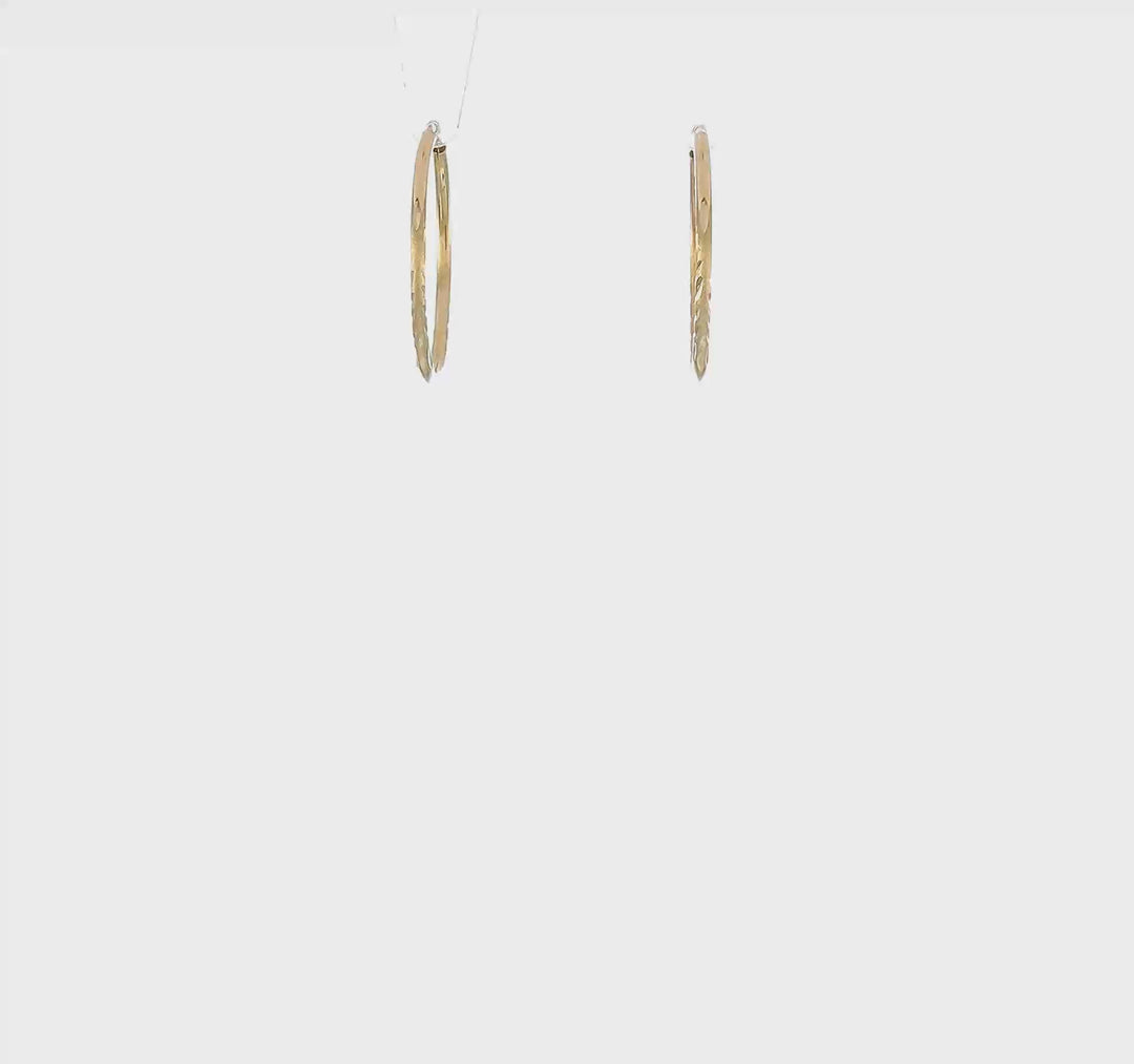 14k Yellow Gold D.C Endless Hoops 1.25mm x 17mm