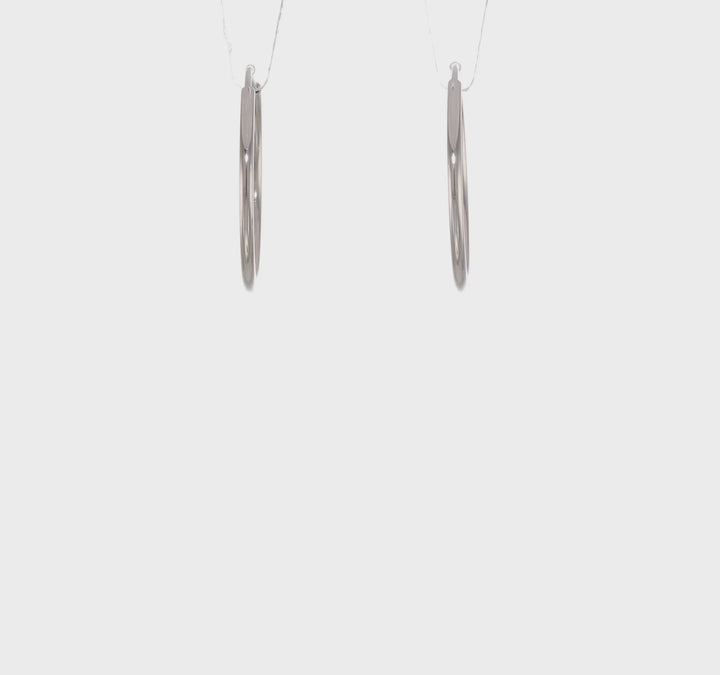14k White Gold Polished Endless Hoop Earrings 1.5mm x 23 mm