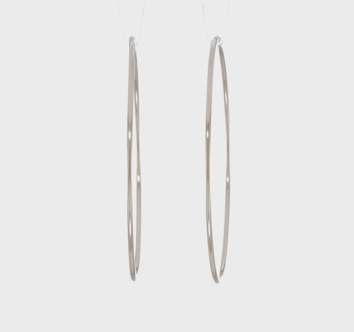14k White Gold Polished Endless Hoop Earring 1.5mm x 56mm