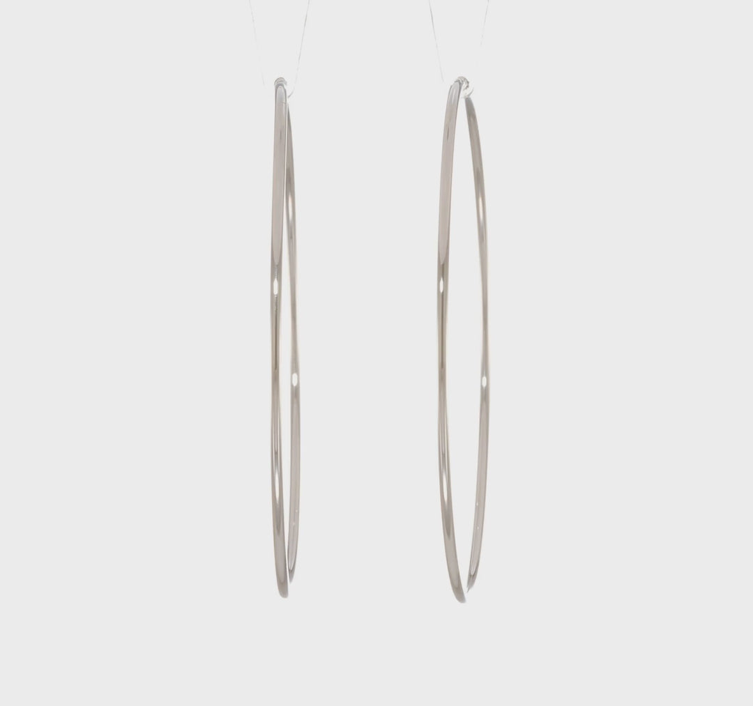 14k White Gold Polished Endless Hoop Earring 1.5mm x 56mm