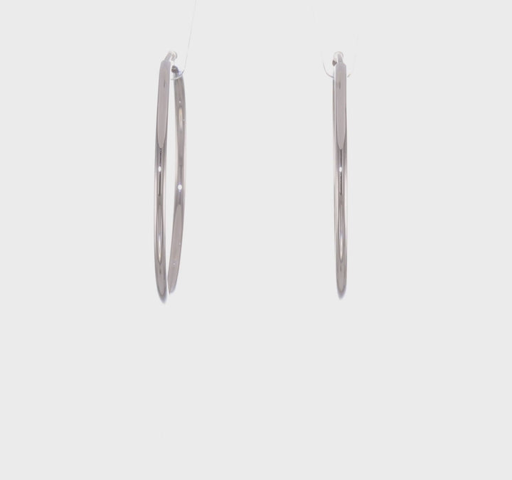 14k White Gold Polished Endless Hoop Earrings 1.5mm x 26 mm