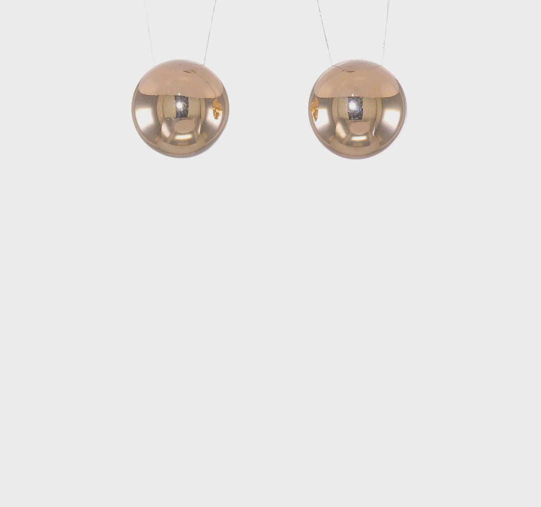 14k Yellow Gold 12MM Half Ball Post Earrings