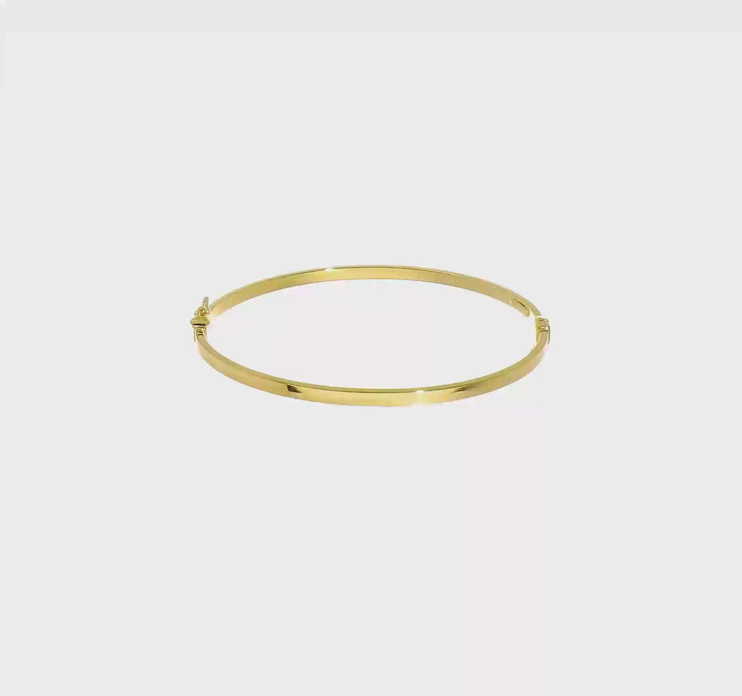14K Yellow Gold Polished Hinged Bangle