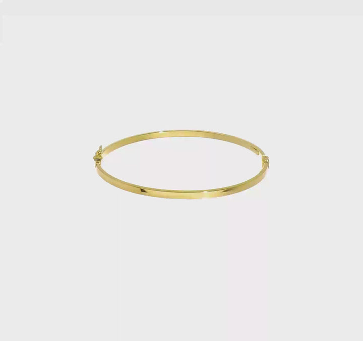 14K Yellow Gold Polished Hinged Bangle