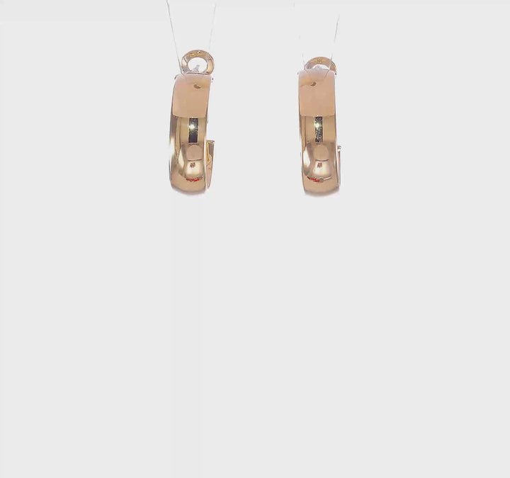 14k Yellow Gold 6mm Omega Back Hoop Earrings