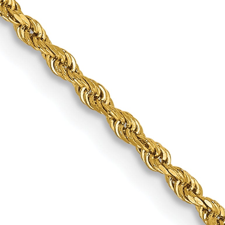 14k Yellow Gold 1.50mm Diamond Cut Rope Chain