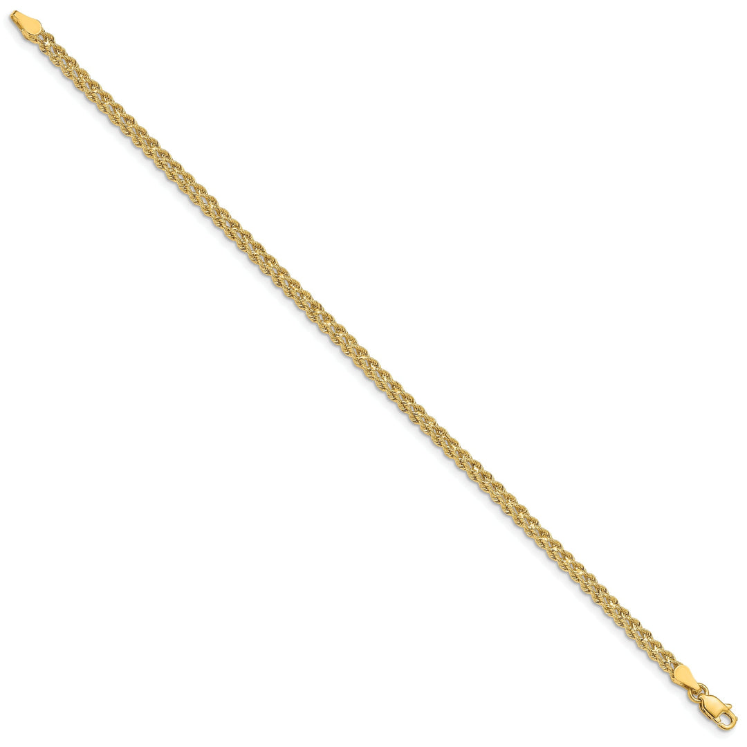 14k Yellow Gold Double Strand Solid Rope Bracelet