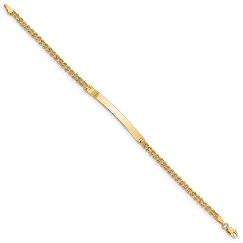 14k Yellow Gold Two Strand Solid Rope I.D Bracelet