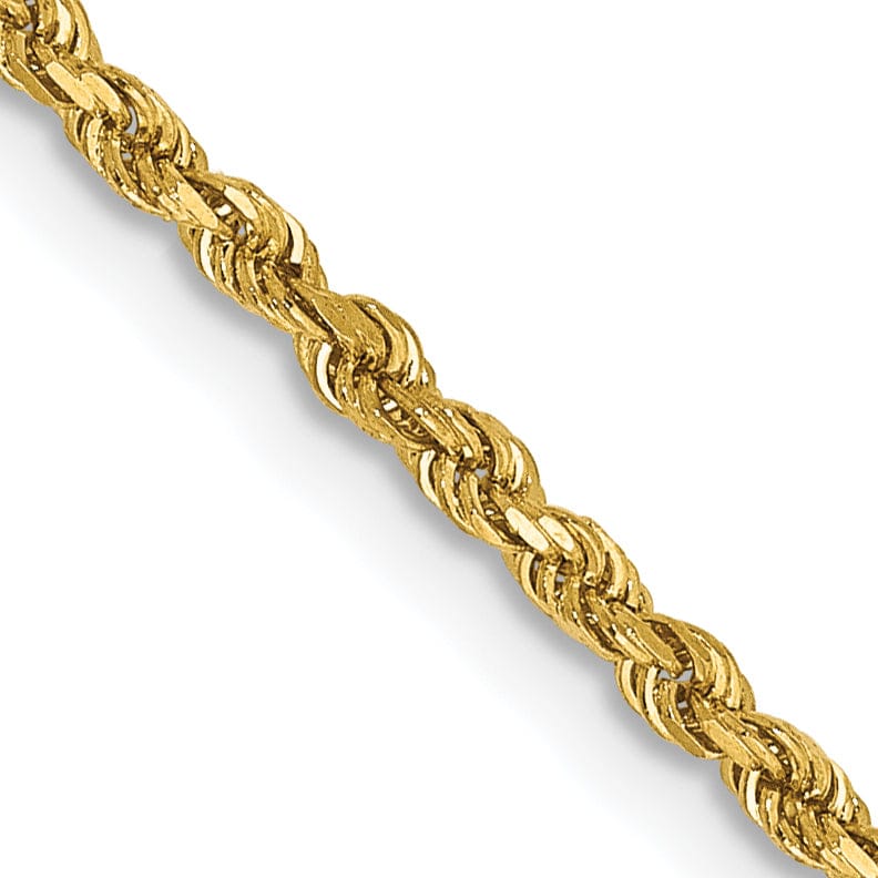 14k Yellow Gold 1.75mm Diamond Cut Rope Chain