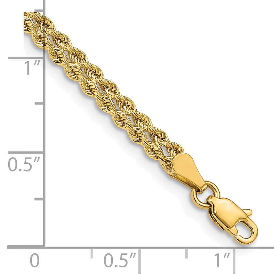 14k Yellow Gold Double Strand Rope Bracelet