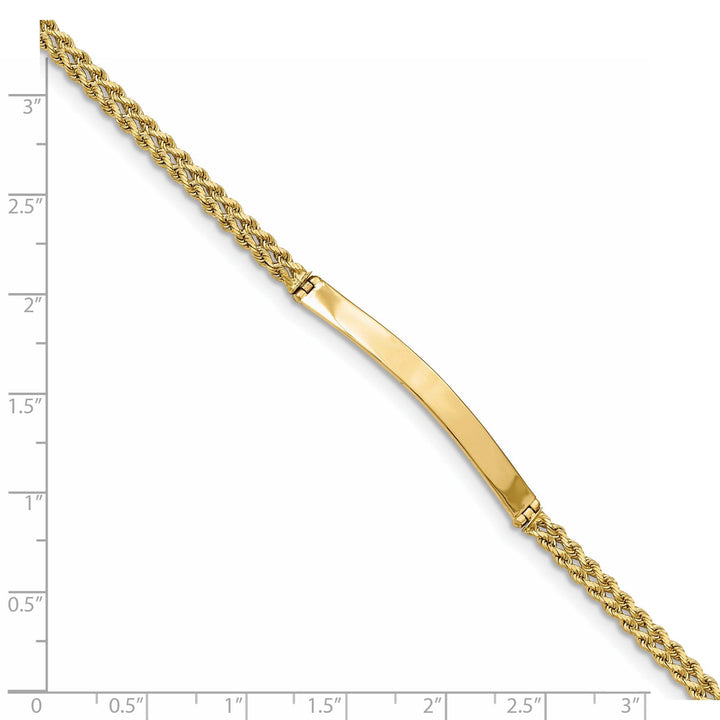 14k Yellow Gold Two Strand Rope ID Bracelet