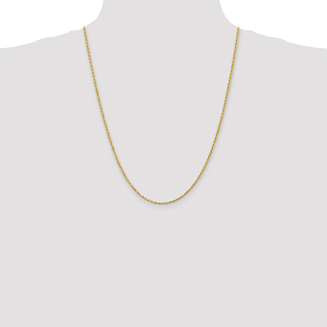 14k Yellow Gold 2.00mm Diamond Cut Rope Chain