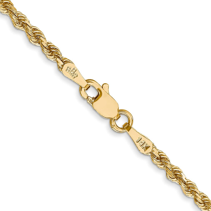 14k Yellow Gold 2.25mm Diamond Cut Rope Chain