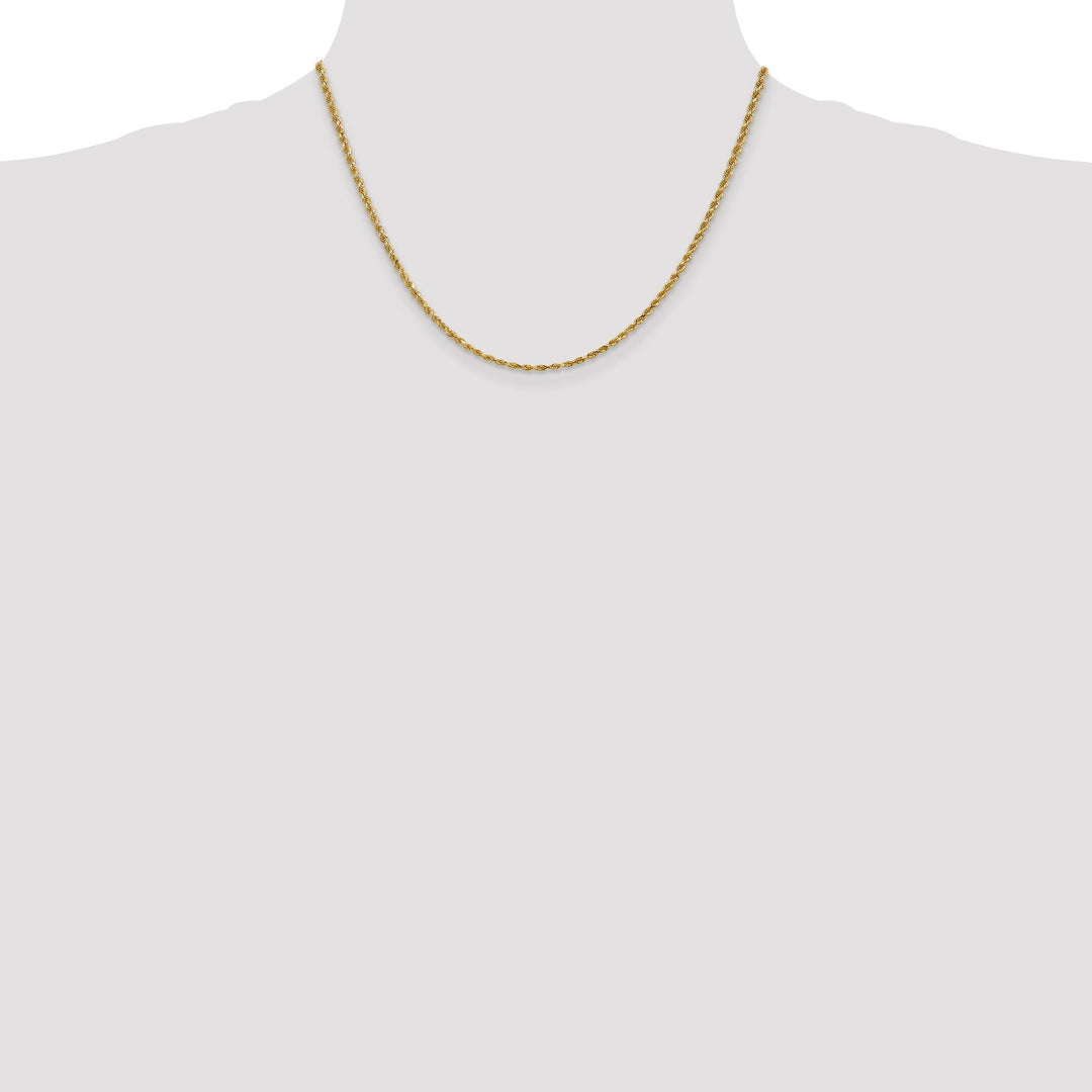 14k Yellow Gold 2.25mm Diamond Cut Rope Chain