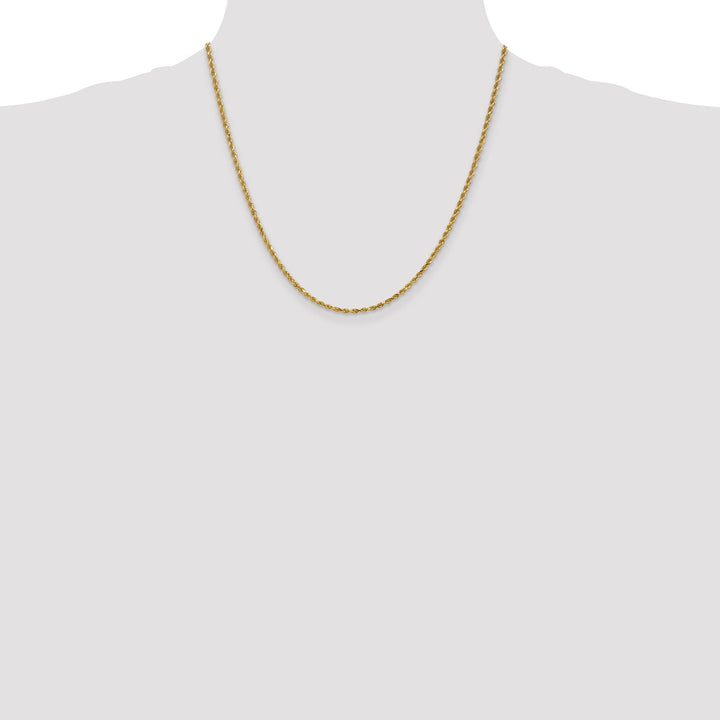 14k Yellow Gold 2.25mm Diamond Cut Rope Chain