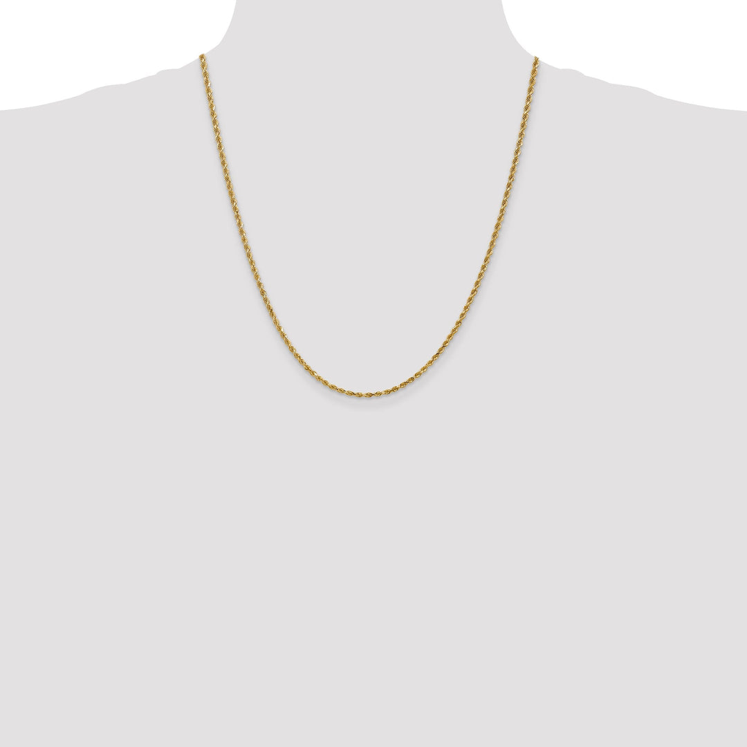 14k Yellow Gold 2.25mm Diamond Cut Rope Chain