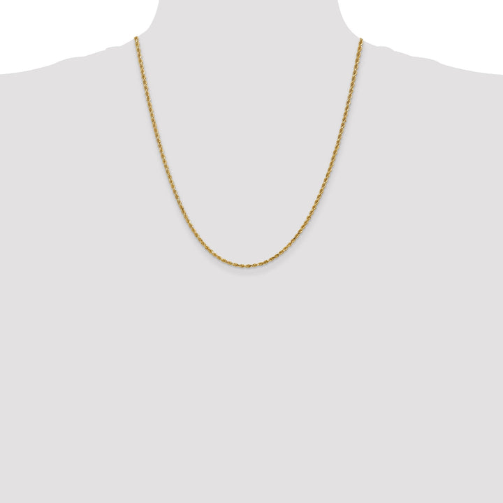 14k Yellow Gold 2.25mm Diamond Cut Rope Chain