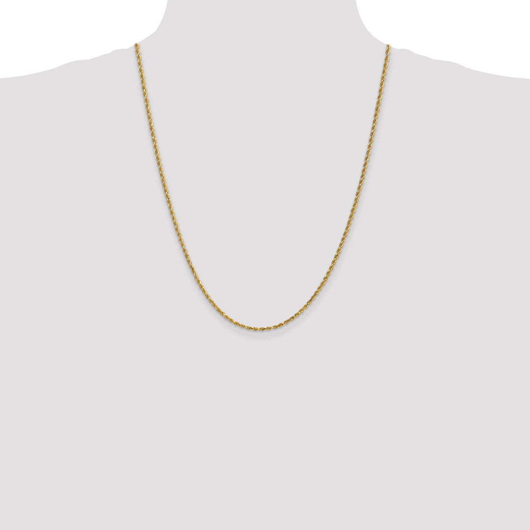 14k Yellow Gold 2.25mm Diamond Cut Rope Chain