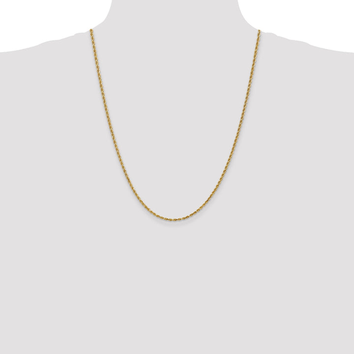 14k Yellow Gold 2.25mm Diamond Cut Rope Chain